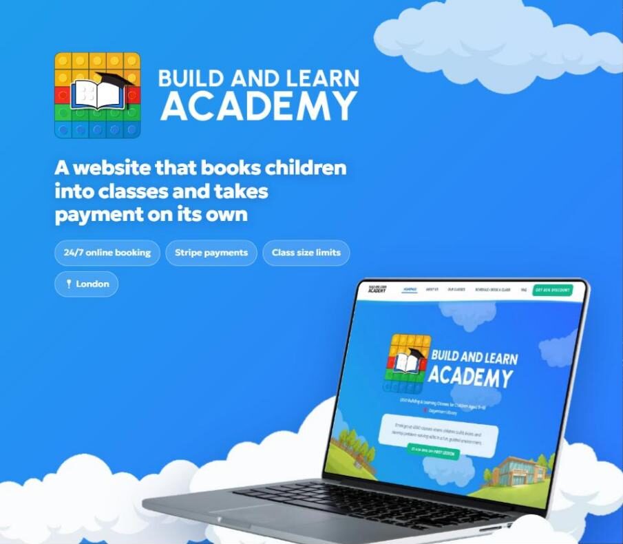 Build & Learn Academy — website with online booking and payments